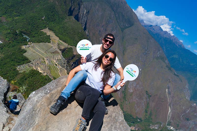 Tourists in top of Huayna Picchu