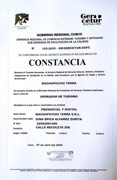 Constancia Machupicchu Terra